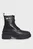 Женские черные кожаные ботинки TJW FOXING LACE UP